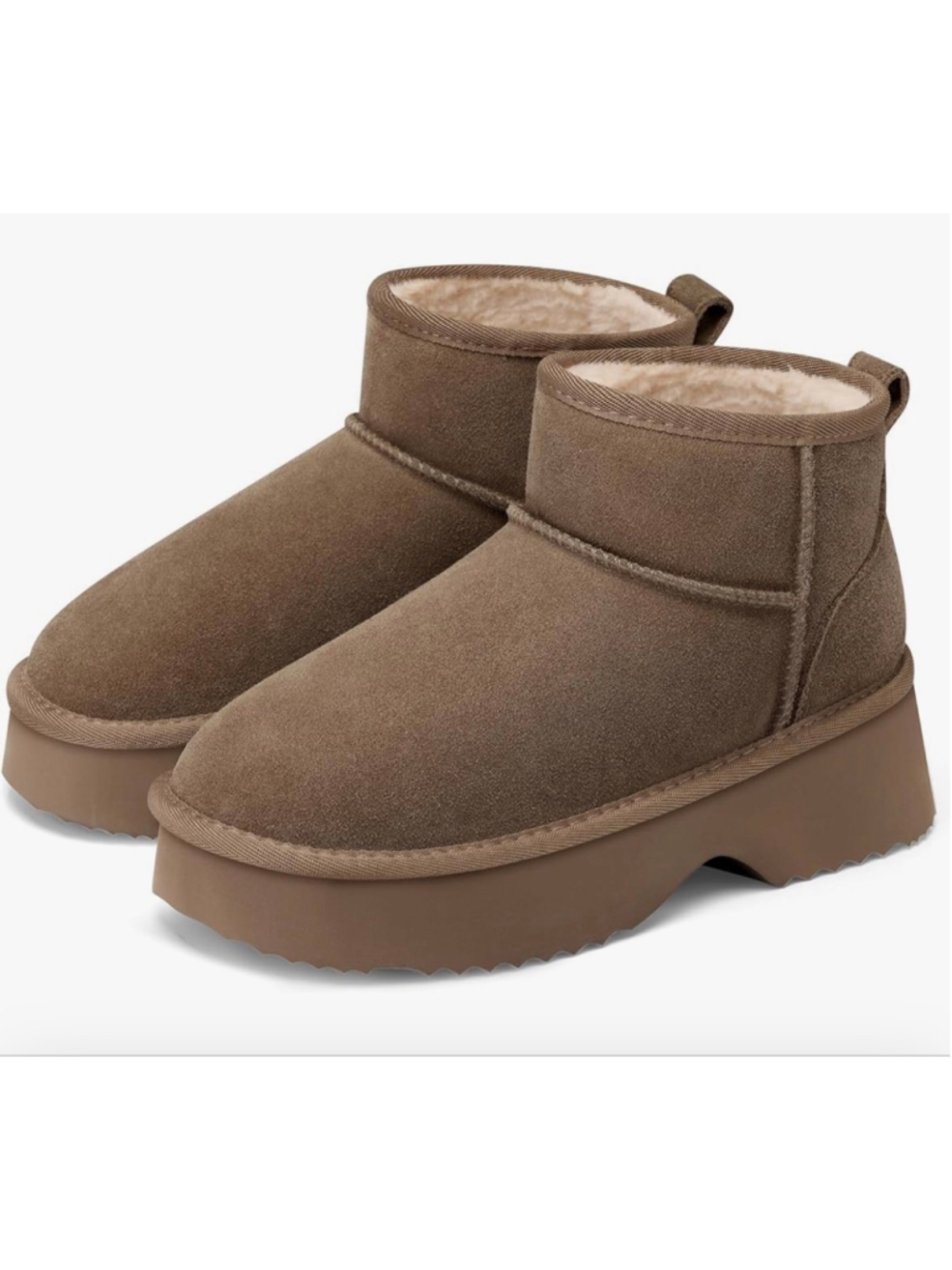 NEW Vegan Suede Boots Platform Mini Snow Boots Ankle Booties 11